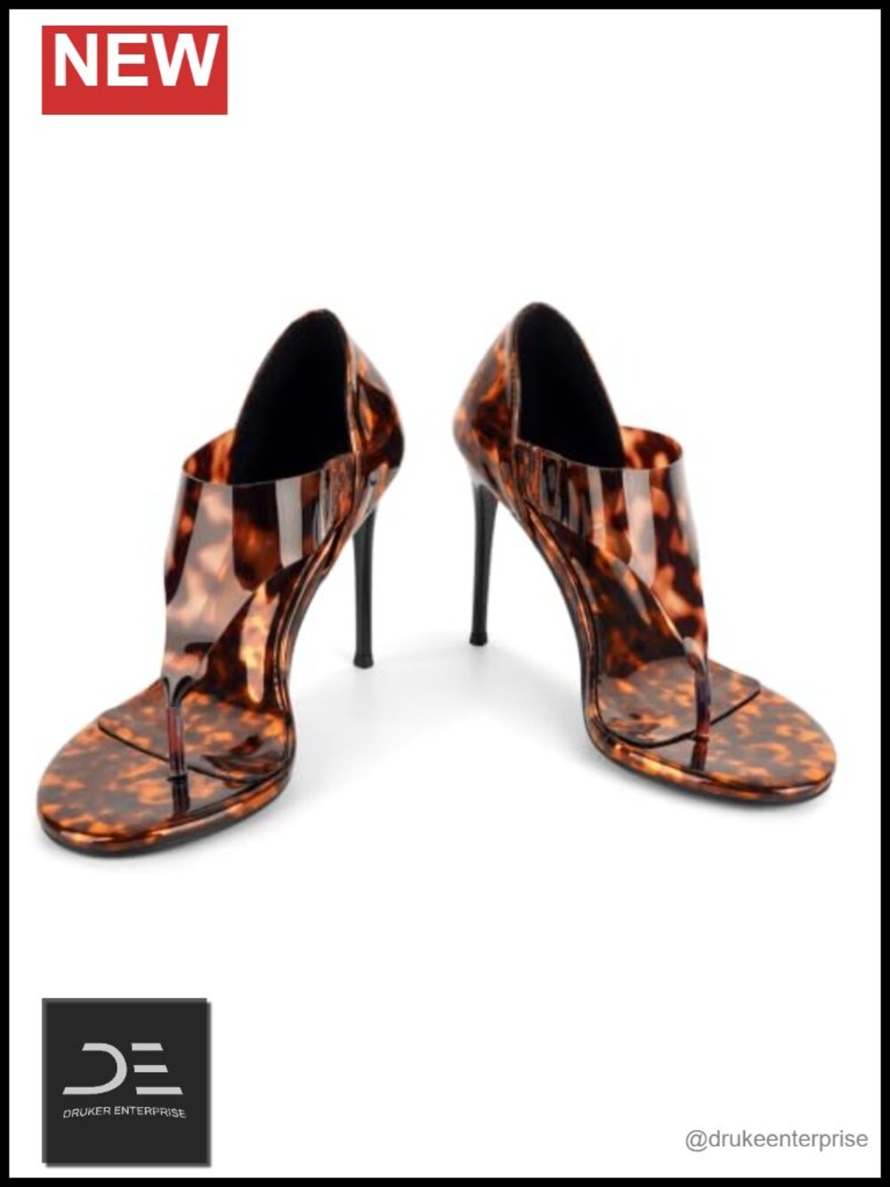 Stiletto Heel Sandals Open Toe Ankle Strap Glossy Dressy Pumps